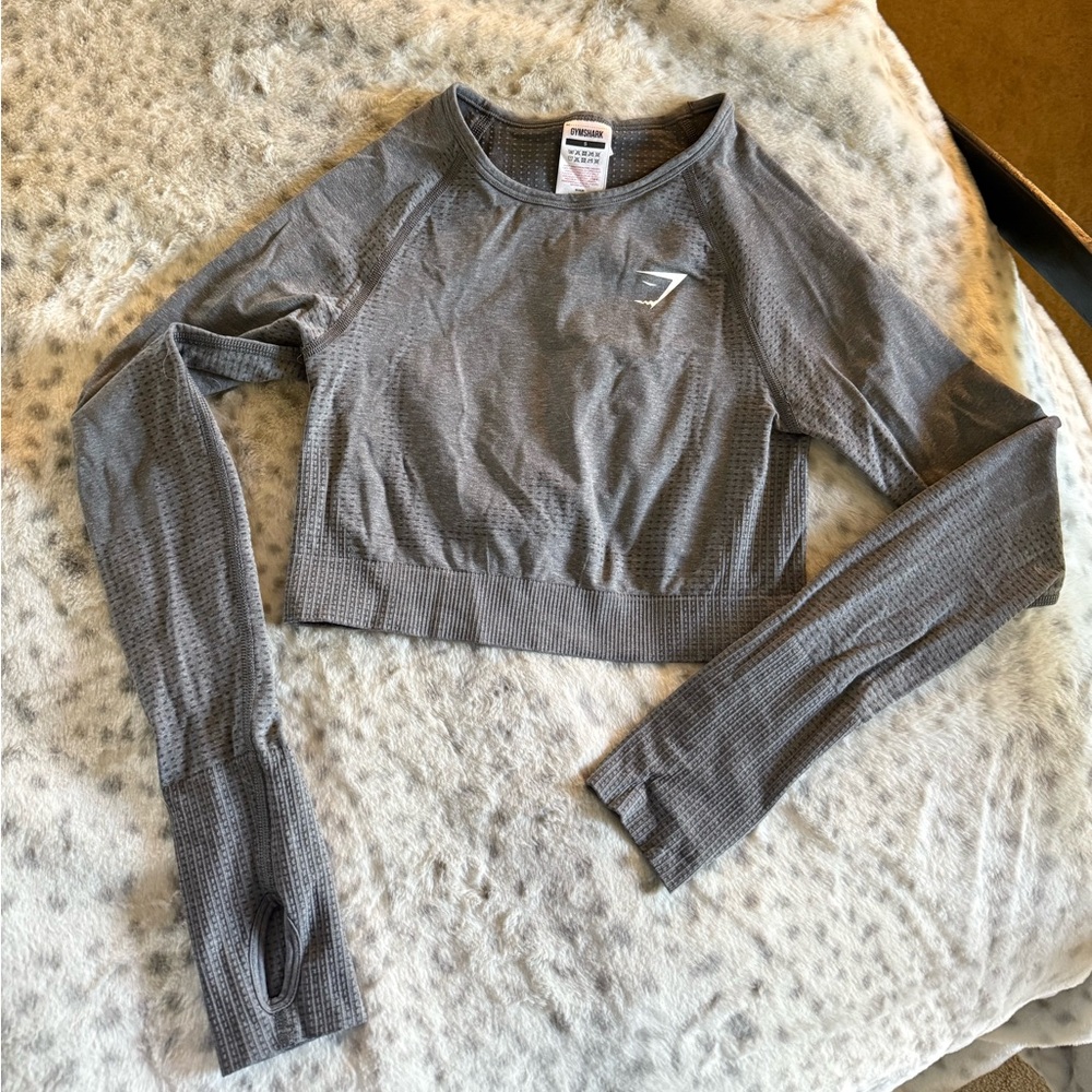 Gymshark Gray Long Sleeve Crop Top